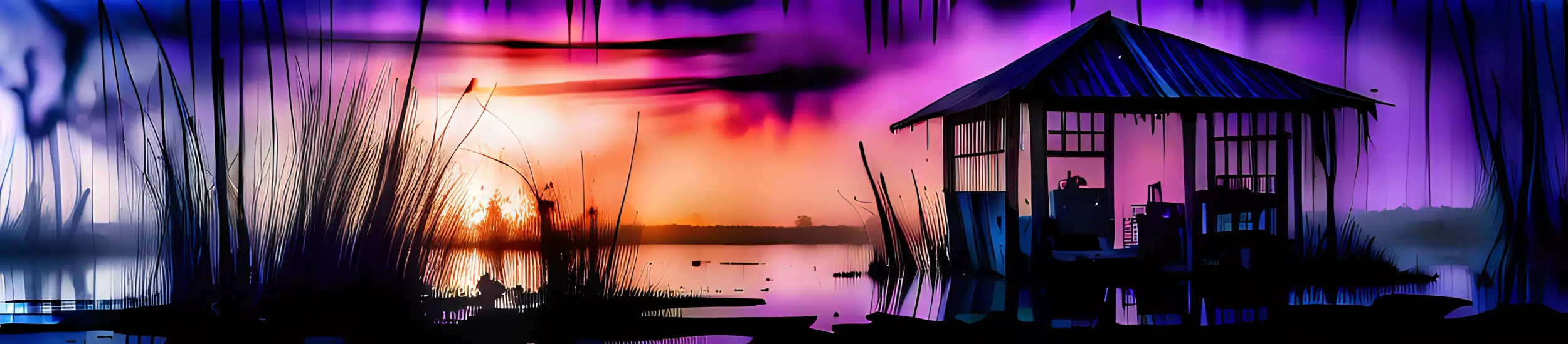 An illustration of a fish shack in Simmons Bayou